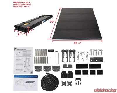 Spec-D 6' Standard Bed Hard Quad-Fold Tonneau Cover Toyota Tacoma 2005-2015 - TC4H-TAC05-6-SP