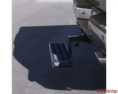 Spec-D Universal Black Aluminum Hitch Mounted 6" Drop Rear Bumper Step & Protector For 2" Hitch Receiver - TOW-HR1101BK-WB