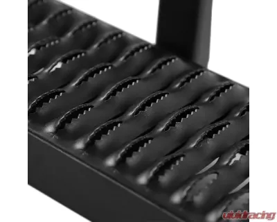 Spec-D Universal Black Aluminum Hitch Mounted 6" Drop Rear Bumper Step & Protector For 2" Hitch Receiver - TOW-HR1101BK-WB