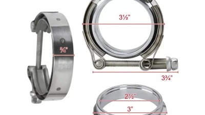 Spec-D Universal 2.5" Mild Steel V-Band Clamp Assembly                                     - VBF-MS250 - Image 2