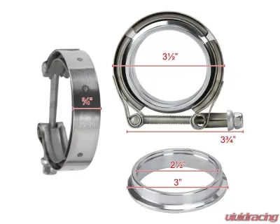Spec-D Universal 2.5" Mild Steel V-Band Clamp Assembly - VBF-MS250
