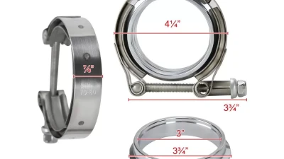 Spec-D Universal 3.0" Mild Steel V-Band Clamp Assembly                                     - VBF-MS300 - Image 2