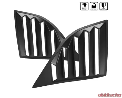 Spec-D Matte Black Polypropylene Window Louvers Dodge Challenger 2008-2020 - WLUQ-CHA08ABK-AK