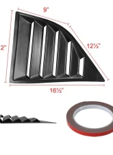 Spec-D Matte Black Polypropylene Window Louvers Dodge Challenger 2008-2020                                     - WLUQ-CHA08ABK-AK - Image 9
