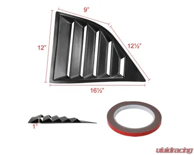 Spec-D Matte Black Polypropylene Window Louvers Dodge Challenger 2008-2020 - WLUQ-CHA08ABK-AK