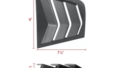 Spec-D Matte Black Window Louvers Dodge Charger 2011-2021                                     - WLUQ-CHG11BK-PQ - Image 2