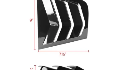 Spec-D Glossy Black Window Louvers Dodge Charger 2011-2021                                     - WLUQ-CHG11GB-PQ - Image 2