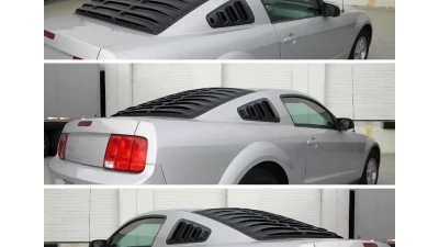 Spec-D Textured Black ABS Quarter Window Louvers Ford Mustang 2005-2014                                     - WLUQ-MST05B - Image 10