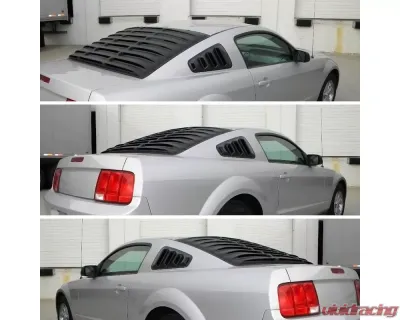 Spec-D Textured Black ABS Quarter Window Louvers Ford Mustang 2005-2014 - WLUQ-MST05B