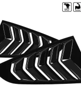 Spec-D Glossy Black ABS 5 Vent Style Quarter Window Louvers Ford Mustang 2015-2018                                     - WLUQ-MST15AGB-AK - Image 10
