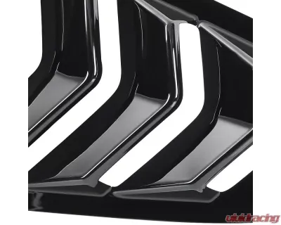 Spec-D Glossy Black ABS 5 Vent Style Quarter Window Louvers Ford Mustang 2015-2018 - WLUQ-MST15AGB-AK