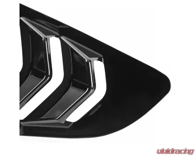 Spec-D Glossy Black ABS 5 Vent Style Quarter Window Louvers Ford Mustang 2015-2018 - WLUQ-MST15AGB-AK