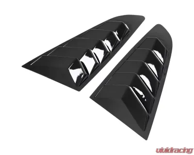 Spec-D Glossy Black ABS 5 Vent Style Quarter Window Louvers Ford Mustang 2015-2018 - WLUQ-MST15AGB-AK