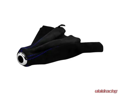 Spec-D Black Suede JDM Manual Shift Boot with Blue Stitching Honda Civic | Del Sol |  Acura Integra 1992-2001 - SKB-BLKSU-BS