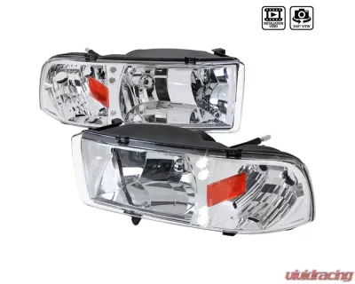 Spec-D Crystal Headlights (Chrome Housing/Clear Lens) Dodge Ram 1994-2002 - 2LH-RAM94-RS