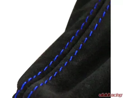 Spec-D Black Suede JDM Manual Shift Boot with Blue Stitching Honda Civic | Del Sol |  Acura Integra 1992-2001 - SKB-BLKSU-BS