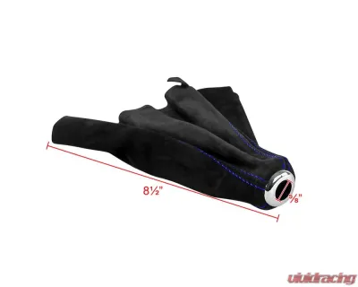 Spec-D Black Suede JDM Manual Shift Boot with Blue Stitching Honda Civic | Del Sol |  Acura Integra 1992-2001 - SKB-BLKSU-BS