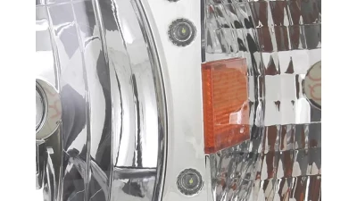 Spec-D Crystal Headlights (Chrome Housing/Clear Lens) Dodge Ram 1994-2002                                     - 2LH-RAM94-RS - Image 6