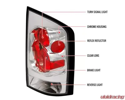 Spec-D Taillights (Chrome Housing/Clear Lens) Nissan Armada 2005-2015 - LT-AMD04-TM