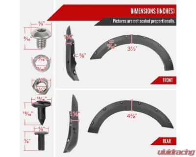 Spec-D Sport Pocket Rivet Style Fender Flares Ford Bronco 2021-2022 - FDF-BCO21B-PK-MP