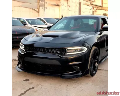 Spec-D Black Dual Snorkel Front Upper Grille Dodge Charger 2015-2022 - HG-CHG15BK-KH