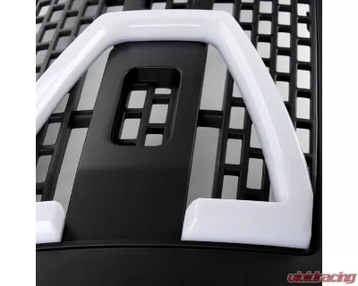 Spec-D Black Raptor Style Mesh Grille w/ LED Light Bar Ford F-150 2009-2014 - HG-F15009BB-DRL-RS