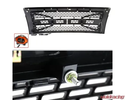 Spec-D Black Raptor Style Mesh Grille w/ LED Light Bar Ford F-150 2009-2014 - HG-F15009BB-DRL-RS