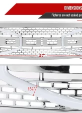 Spec-D Chrome Raptor Style Mesh Grille w/ LED Light Bar Ford F-150 2009-2014                                     - HG-F15009C-DRL-RS - Image 2