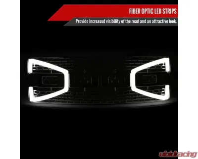 Spec-D Chrome Raptor Style Mesh Grille w/ LED Light Bar Ford F-150 2009-2014 - HG-F15009C-DRL-RS