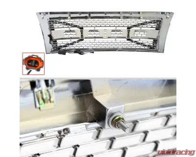 Spec-D Chrome Raptor Style Mesh Grille w/ LED Light Bar Ford F-150 2009-2014 - HG-F15009C-DRL-RS