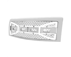 Spec-D Chrome Raptor Style Mesh Grille w/ LED Light Bar Ford F-150 2009-2014