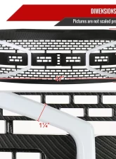 Spec-D Carbon Fiber Look Raptor Style Mesh Grille w/ LED Light Bar Ford F-150 2009-2014                                     - HG-F15009CL-DRL-RS - Image 2