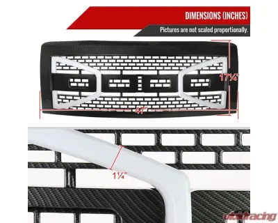 Spec-D Carbon Fiber Look Raptor Style Mesh Grille w/ LED Light Bar Ford F-150 2009-2014 - HG-F15009CL-DRL-RS