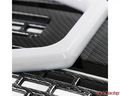 Spec-D Carbon Fiber Look Raptor Style Mesh Grille w/ LED Light Bar Ford F-150 2009-2014 - HG-F15009CL-DRL-RS