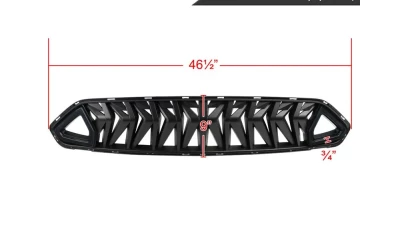 Spec-D Shark Style Hood Grille w/ 3D Smoked Lens LED Turn Signal Lights Ford Mustang 2018-2023                                     - HG-MST18BKDRL-KH - Image 2