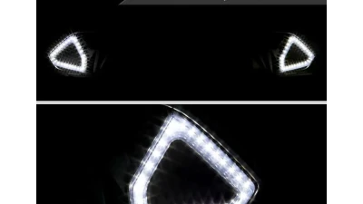 Spec-D Shark Style Hood Grille w/ 3D Smoked Lens LED Turn Signal Lights Ford Mustang 2018-2023                                     - HG-MST18BKDRL-KH - Image 3