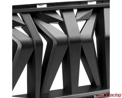 Spec-D Shark Style Hood Grille w/ 3D Smoked Lens LED Turn Signal Lights Ford Mustang 2018-2023 - HG-MST18BKDRL-KH