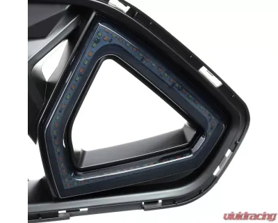 Spec-D Shark Style Hood Grille with Sequential LED Turn Signal Lights Ford Mustang 2018-2023 - HG-MST18BKDRL-SQ-KH