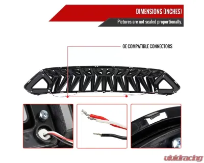 Spec-D Shark Style Hood Grille with Sequential LED Turn Signal Lights Ford Mustang 2018-2023 - HG-MST18BKDRL-SQ-KH