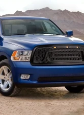 Spec-D Rebel Spec-D Style Front hood Grille with Amber LED Lights Dodge RAM 1500 2009-2012                                     - HG-RAM0915BB-LED-JB - Image 10