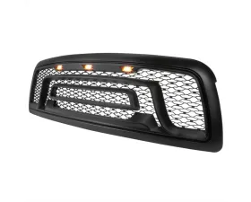 Spec-D Rebel Spec-D Style Front hood Grille with Amber LED Lights Dodge RAM 1500 2009-2012
