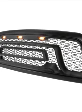 Spec-D Rebel Spec-D Style Front hood Grille with Amber LED Lights Dodge RAM 1500 2009-2012                                     - HG-RAM0915BB-LED-JB - Image 10