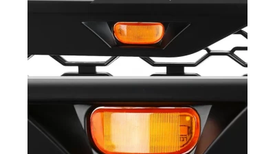 Spec-D Rebel Style Hood Grille w/ Amber LED Lights Dodge Ram 2500 | 3500 2010-2018                                     - HG-RAM1025BB-LED-JB - Image 3