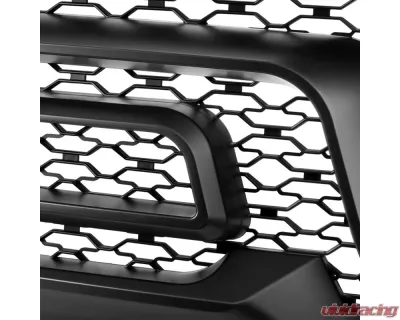 Spec-D Rebel Style Hood Grille w/ Amber LED Lights Dodge Ram 2500 | 3500 2010-2018 - HG-RAM1025BB-LED-JB