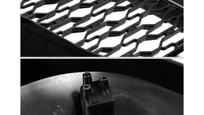 Spec-D Rebel Style Hood Grille w/ Amber LED Lights Dodge Ram 2500 | 3500 2010-2018                                     - HG-RAM1025BB-LED-JB - Image 6