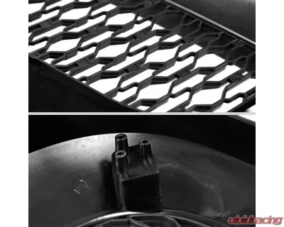 Spec-D Rebel Style Hood Grille w/ Amber LED Lights Dodge Ram 2500 | 3500 2010-2018 - HG-RAM1025BB-LED-JB