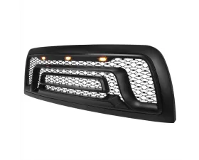 Spec-D Rebel Style Hood Grille w/ Amber LED Lights Dodge Ram 2500 | 3500 2010-2018