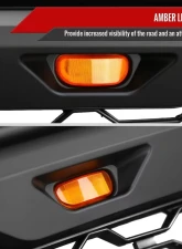 Spec-D Rebel Spec-D Style Front Hood Grille with Amber LED Lights Dodge RAM 1500 2013-2018                                     - HG-RAM1315BB-LED-JB - Image 2
