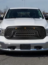 Spec-D Rebel Spec-D Style Front Hood Grille with Amber LED Lights Dodge RAM 1500 2013-2018                                     - HG-RAM1315BB-LED-JB - Image 9