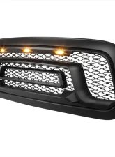 Spec-D Rebel Spec-D Style Front Hood Grille with Amber LED Lights Dodge RAM 1500 2013-2018                                     - HG-RAM1315BB-LED-JB - Image 9
